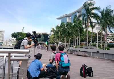 Film crew in Singapore