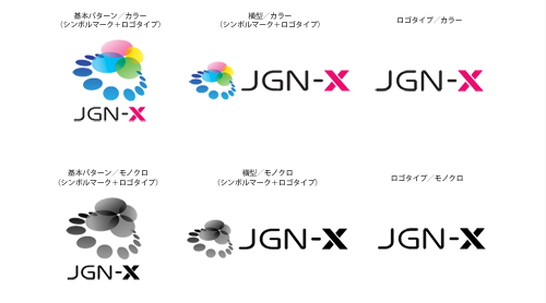 ＜6種類のJGN-Xロゴ＞